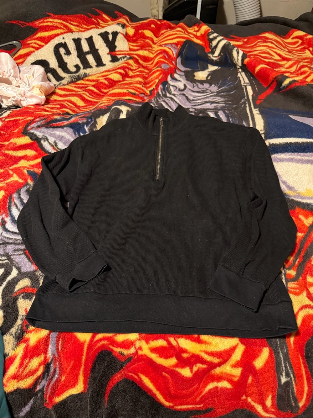Dex Black Half-Zip Ribbed Sweater
